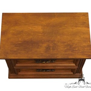 DREXEL FURNITURE Lisbon Collection Solid Pecan Rustic European 28 Two Drawer Nightstand 212-24-270 image 5