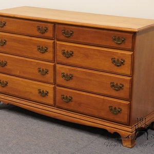 HEYWOOD WAKEFIELD Solid Hard Rock Maple Colonial Early American Style 56 Double Dresser image 2