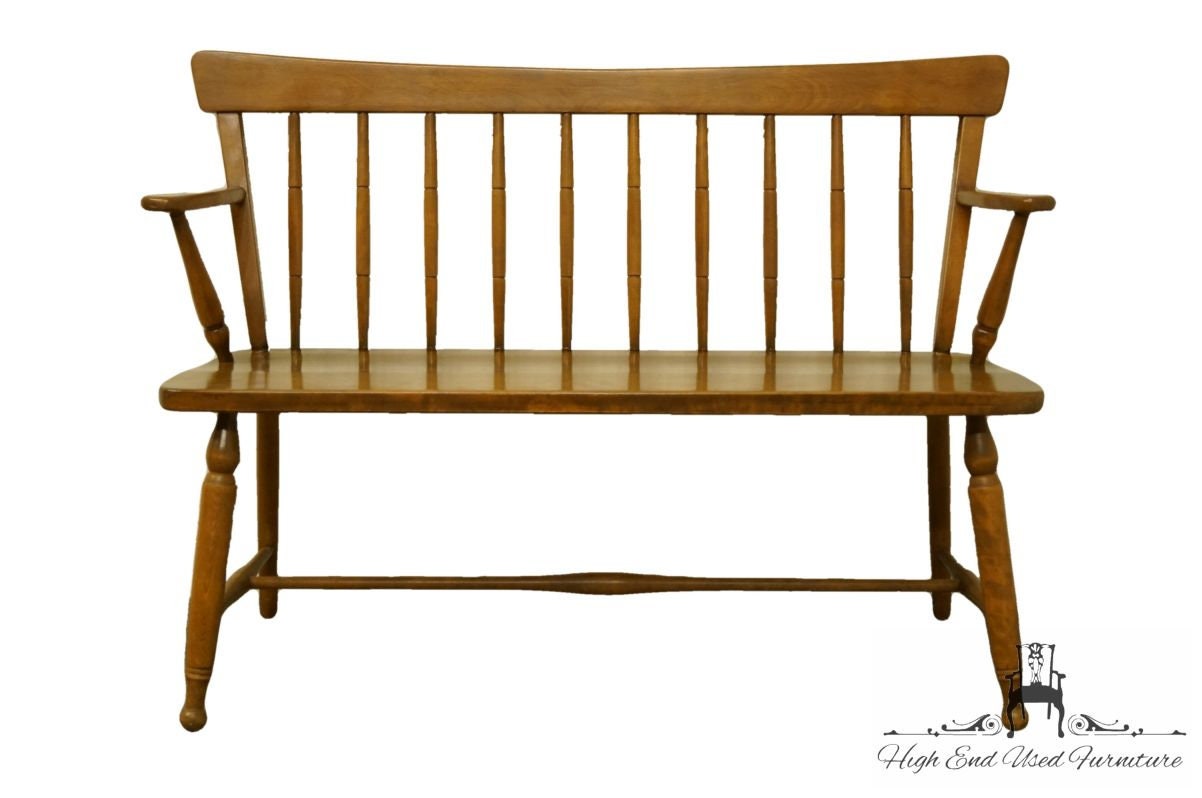 Ethan Allen Heirloom Nutmeg Maple 46 Deacon S Bench Etsy