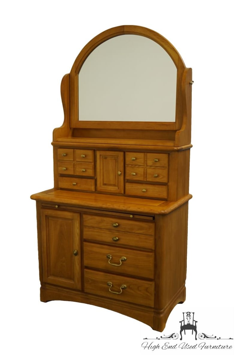 BASSETT FURNITURE Country French 38 Chest on Chest w. Mirror 2050-213 / 2050-297 / 2050-257 47 Ash Finish image 2