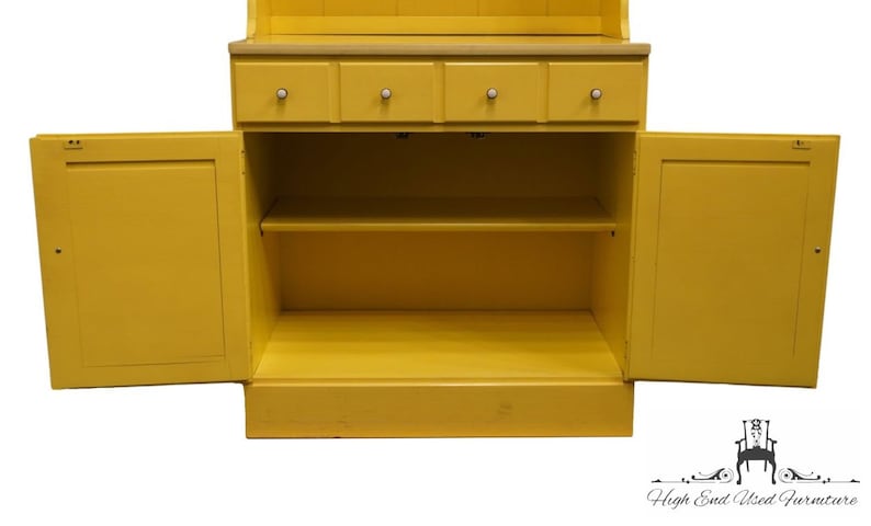 ETHAN ALLEN CRP Custom Room Plan 30 Shutter Door Cabinet w. Bookcase Top 14-4511 / 14-4019 411 Daffodil Yellow Finish image 5