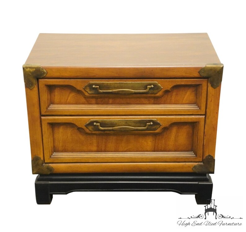 BASIC WITZ Asian Inspired Contemporary Modern Style 27 Two Drawer Nightstand image 3