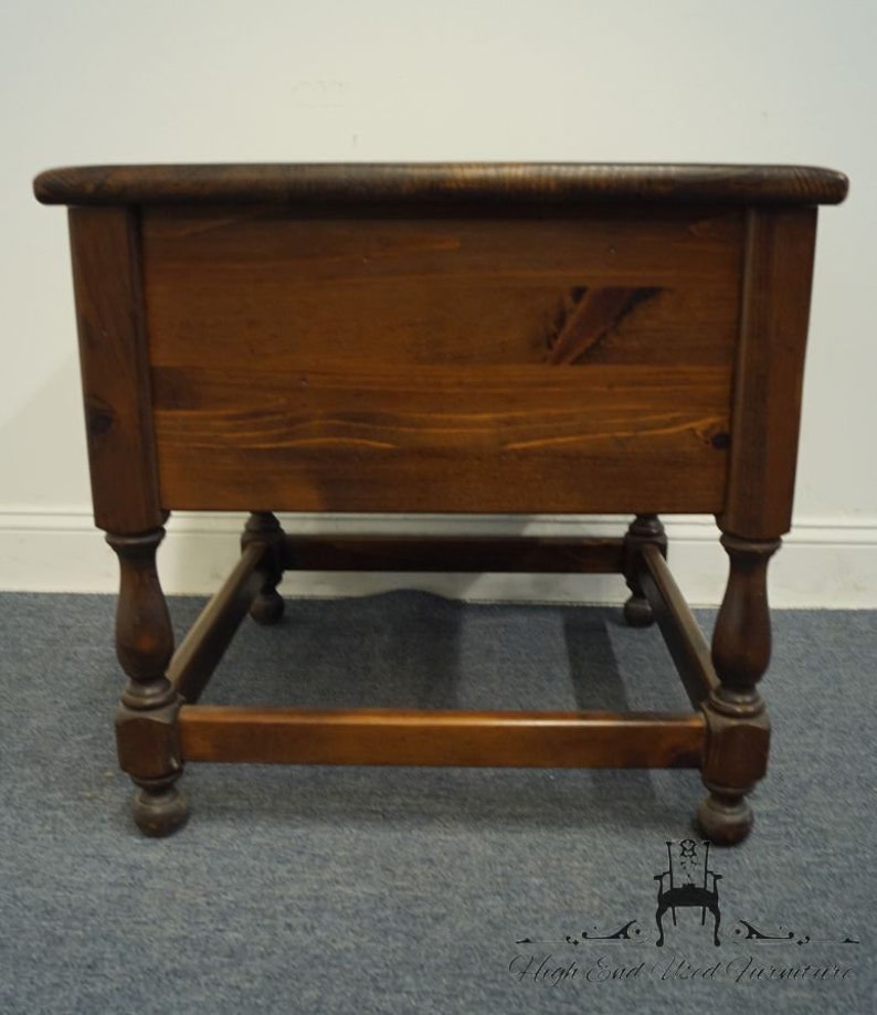 ETHAN ALLEN Antiqued Pine Old Tavern 25 Square Accent Etsy