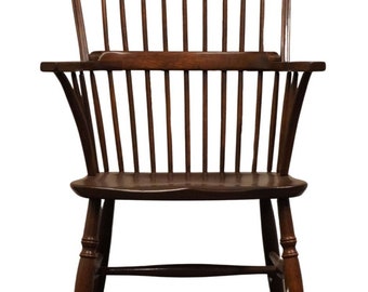 CONANT BALL Solid Oak Rustic Americana Bow Back Windsor Arm Chair 3586 8089