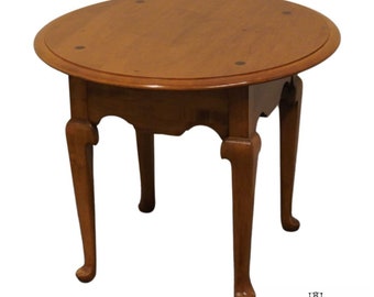 ETHAN ALLEN Heirloom Maple Nutmeg Colonial Early American Table d'appoint ronde de 28 po 10-8036