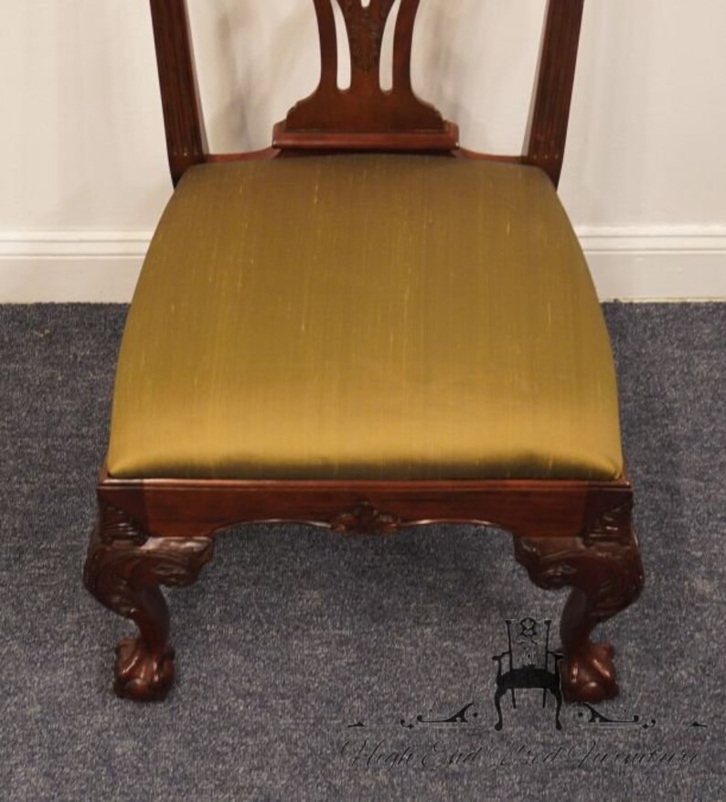 HENREDON FURNITURE Solid Mahogany Traditional Chippendale Style Ball & Claw Dining Side Chair image 8