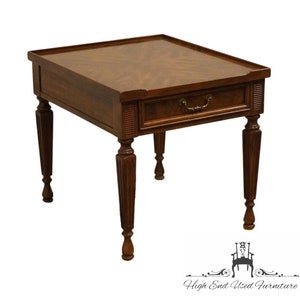 DREXEL FURNITURE Bookmatched Walnut Italian Provincial 22&quot; Accent End Table