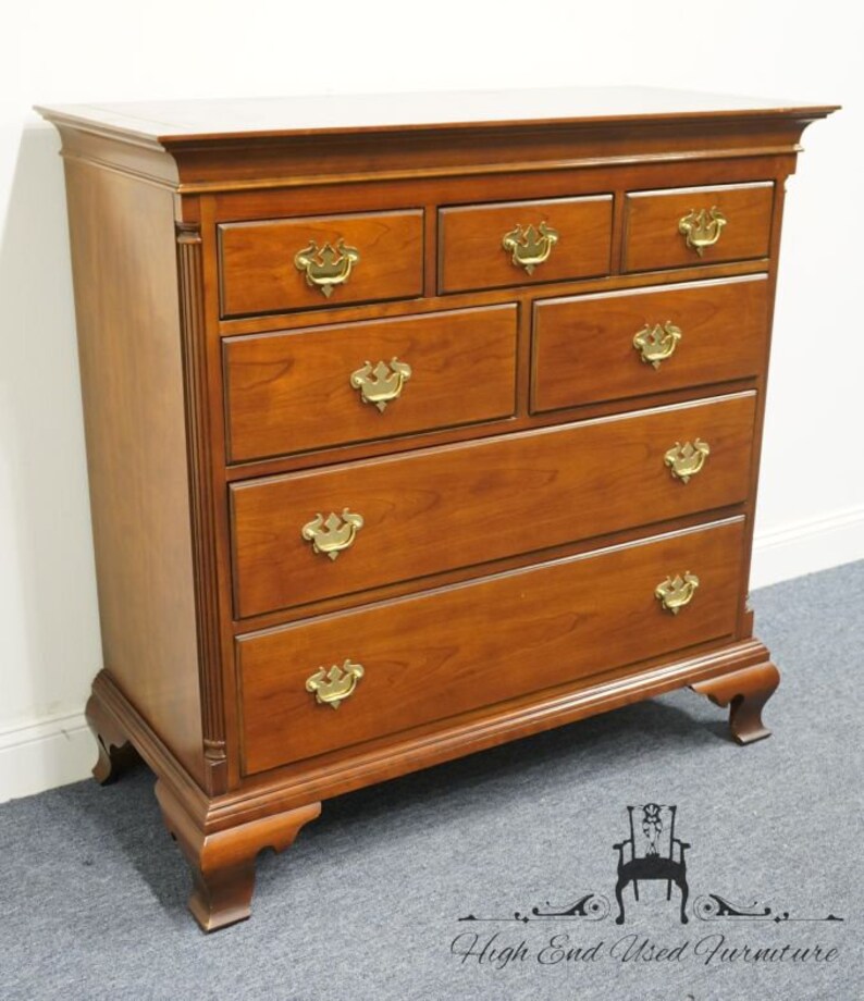 CENTURY FURNITURE Solid Cherry Traditional Style 44 Gentleman's Chest of Drawers image 3