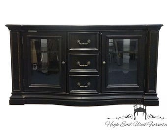 HOOKER FURNITURE Black Painted Contemporary Modern 61" Media Console Cabinet 429-55-480
