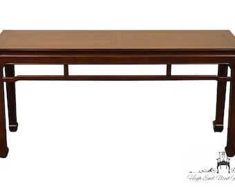 HENREDON FURNITURE Asian Inspired Bookmatched Walnut 54" Accent Console / Sofa Table