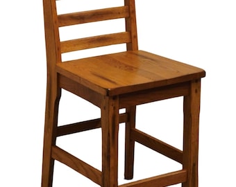 SUNNY DESIGNS Rustic Oak Ladderback Counter Height Dining Side Chair / Stool in Golden Brown Finish