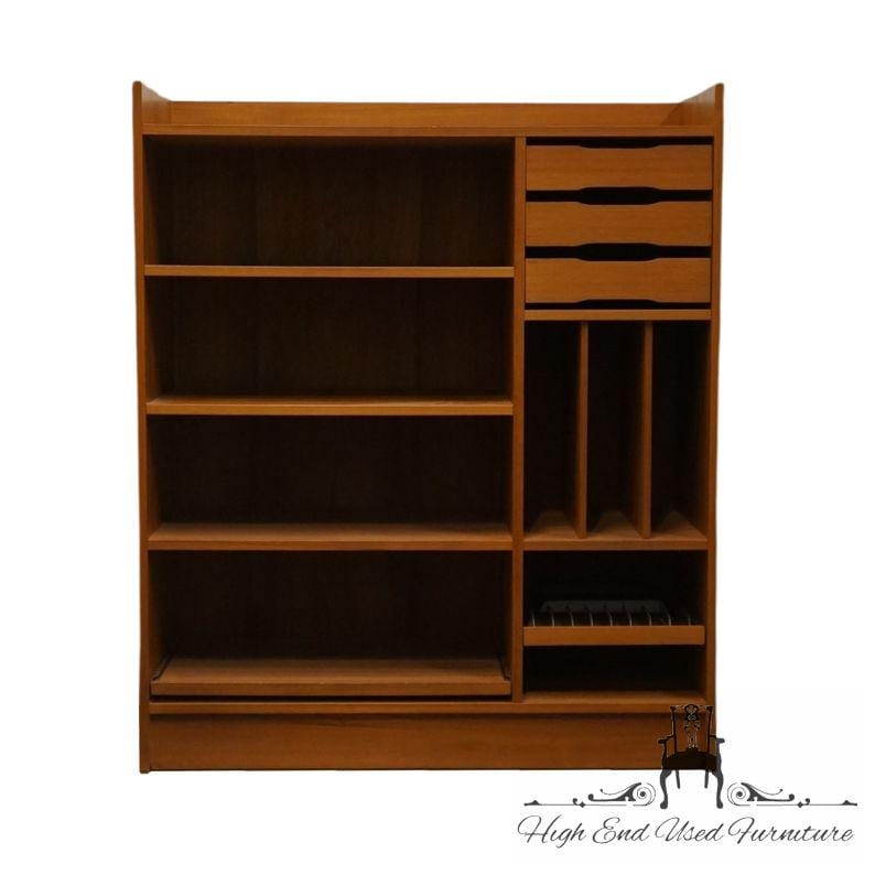 HIGH END VINTAGE Danish Modern Teak Wood 37" Media Shelving / Bookcase