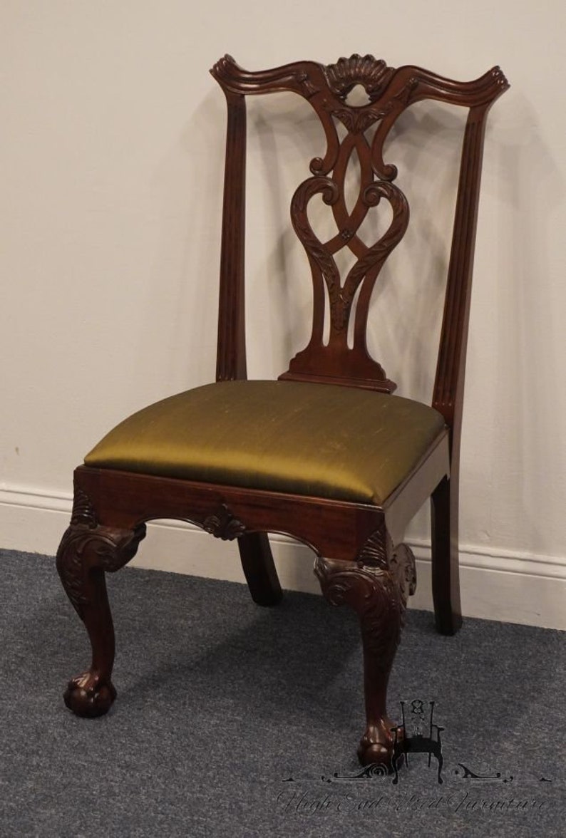 HENREDON FURNITURE Solid Mahogany Traditional Chippendale Style Ball & Claw Dining Side Chair image 3