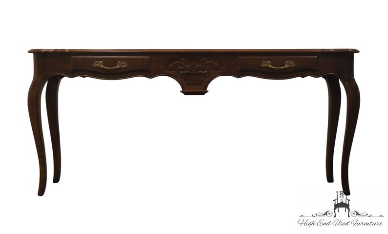 DAVIS CABINET Co. Solid Walnut Country French Style 60 Entry Console / Sofa Table image 1
