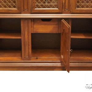 AMERICAN DREW Solid Walnut Italian Mediterranean Style 58 Lighted Display China Cabinet 92-824 / 92-825 image 5