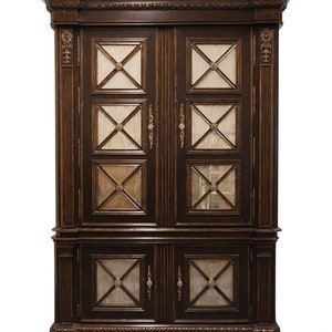 PHILIPPE LANGDON Contemporary Rustic Italian 71 Armoire / Media Cabinet w. Mirrored Doors 50100-40 image 1