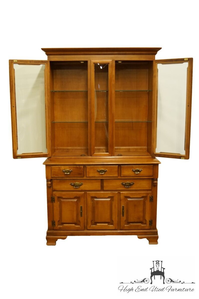 Tell City Colonial Style Solid Maple 45 Buffet W. China Etsy