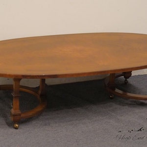 TOMLINSON FURNITURE Bookmatched Walnut Italian Neoclassical Tuscan Style 62 Accent Oval Coffee Table image 3