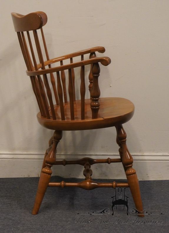 ETHAN ALLEN Heirloom Nutmeg Maple Comb Back Dining Arm Chair ETHAN ALLEN Heirloom Nutmeg Maple Comb Back Dining Arm Chair