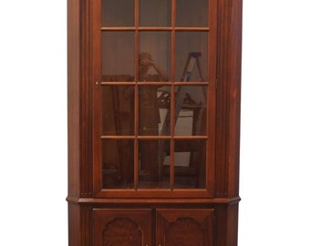 HIGH END Solid Mahogany Traditional Chippendale Style 41" Corner Curio Cabinet 1760-10