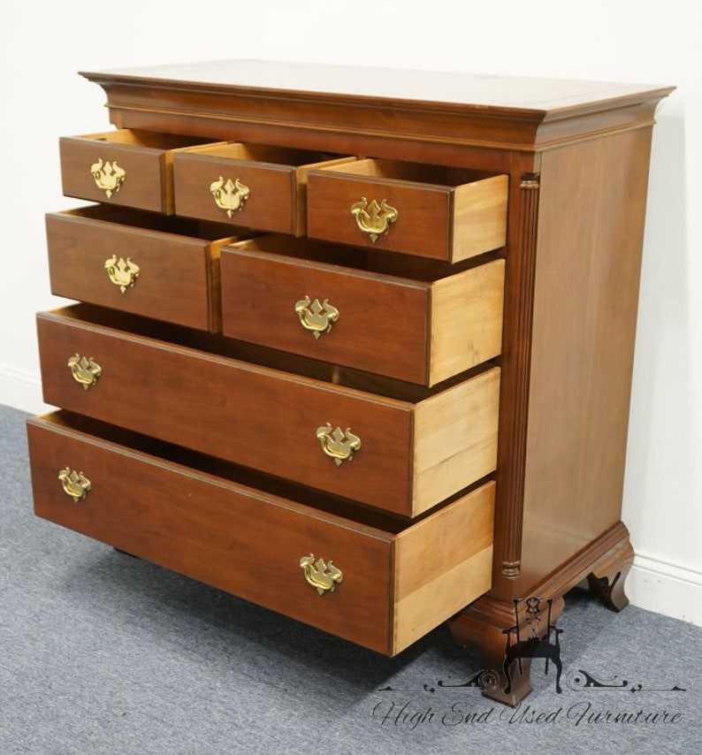 CENTURY FURNITURE Solid Cherry Traditional Style 44 Gentleman's Chest of Drawers image 5