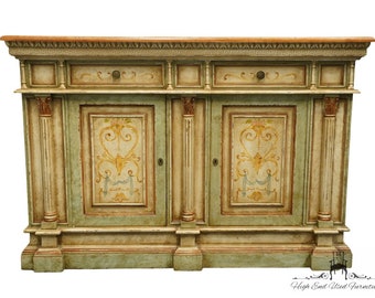 HEKMAN Turazza Italy Antiqued Painted Italian Neoclassical Tuscan Style 63" Buffet Console 5-1532