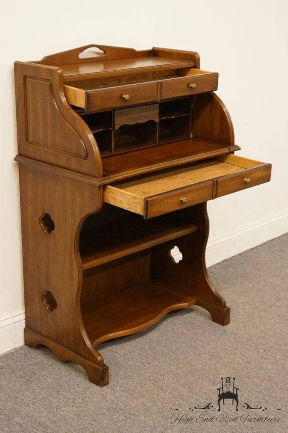 Mount Airy Ladies Cherry 27 Roll Top Secretary Desk Etsy