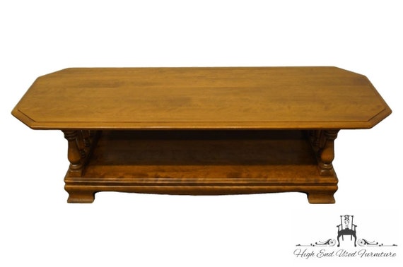 Ethan Allen Heirloom Nutmeg Maple 60 Accent Coffee Table 10 8620