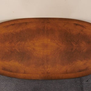 TOMLINSON FURNITURE Bookmatched Walnut Italian Neoclassical Tuscan Style 62 Accent Oval Coffee Table image 4