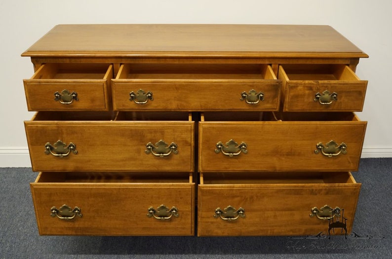 Ethan Allen Heirloom Nutmeg Maple 55 Double Dresser Etsy