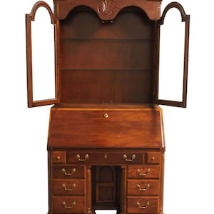 AMERICAN DREW Solid Cherry American Independence Collection 42 Secretary Desk w. Pediment Display Hutch 28-560 image 5