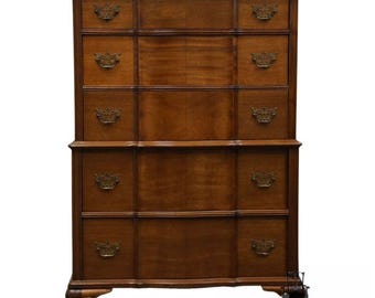 CRAIG FURNITURE Co. Solid Mahogany Traditional Chippendale Style 35" Chest on Chest
