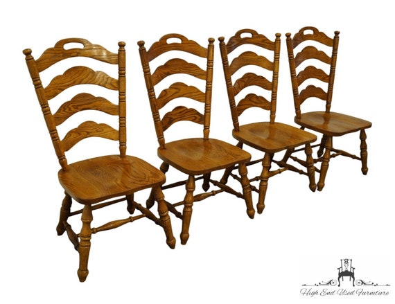 Used oak cheap dining chairs