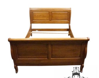 ETHAN ALLEN Country French Collection Solid Birch Full Size Sleigh Bed 26-5611 - Fruitwood Finish