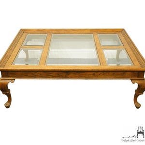 DREXEL FURNITURE Chatham Oak Collection Country French 50x40 Accent Coffee Table w. Glass Top 196-109-3 image 1
