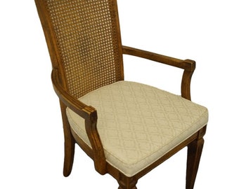AMERICAN OF MARTINSVILLE Italian Neoclassical Tuscan Style Cane Back Dining Arm Chair 2507-525