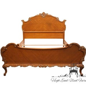 VINTAGE ANTIQUE Solid Maple French Provincial Rococo Revival Full Size Bed 11200
