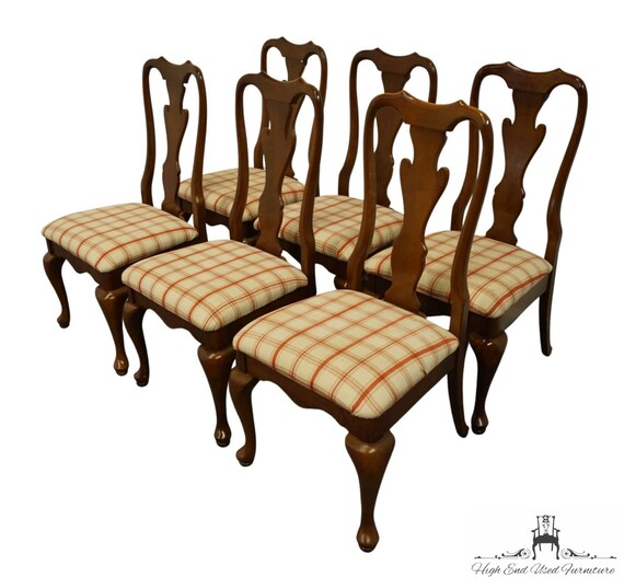 Set of 6 KELLER FURNITURE Solid Cherry Traditional Queen Anne Etsy