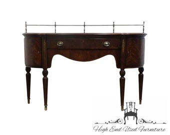 THOMASVILLE FURNITURE Kent Park Collection Banded Flame Mahogany 68" Buffet Sideboard w. Brass Rail 38921-240