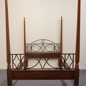 ALEXANDER JULIAN Queen Size Contemporary Modern Four Poster Bed w. Wrought Iron Detail 710-280 image 7