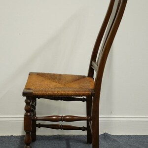 VINTAGE ANTIQUE Solid Cherry Rustic Country Style Dining Side Chair w. Rush Seat image 5