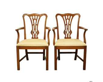 Set of 2 DAVIS CABINET Co. Antiqued Solid Knotty Pine Rustic Country Style Dining Arm Chair 2263