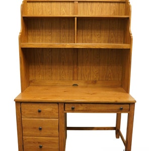 BROYHILL FURNITURE Rustic Farmhouse Country Style 50&quot; Writing Desk w. Bookcase Hutch 4397-74 / 4397-80