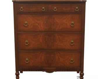 VINTAGE ANTIQUE Bookmatched Mahogany Federal Style 36" Chest of Drawers