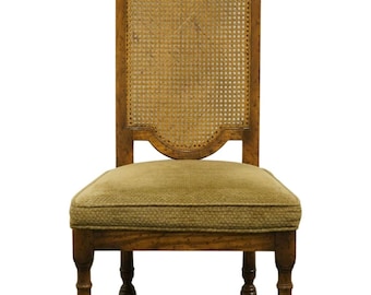 DREXEL FURNITURE Bishopsgate Collection English Tudor Style Cane Back Dining Chair