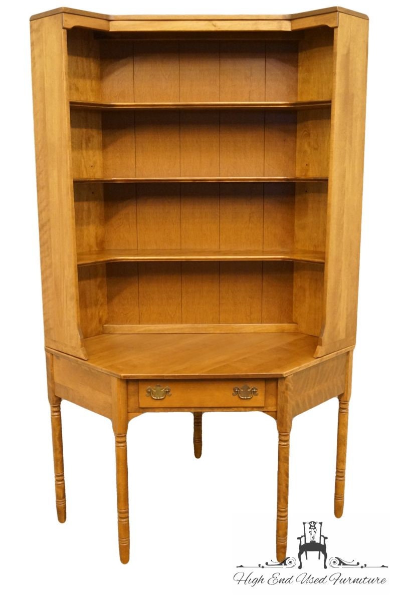 ETHAN ALLEN Heirloom Maple Nutmeg CRP Corner Desk w. Bookcase Etsy