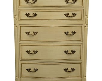 DREXEL FURNITURE Off White / Cream Painted French Provincial 36" Chest of Drawers 328-410 - 407 Finish