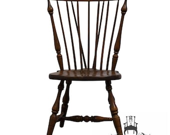 ETHAN ALLEN Heirloom Nutmeg Maple Colonial Early American Fiddleback Duxbury Dining Side Chair 10-6072