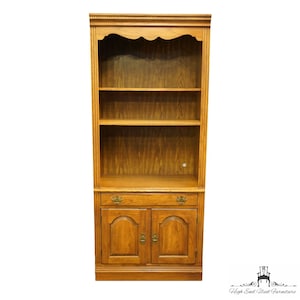 BERNHARDT FURNITURE Pecan Wood Country French 33 Lighted Bookcase / Wall Unit 227-801 image 1