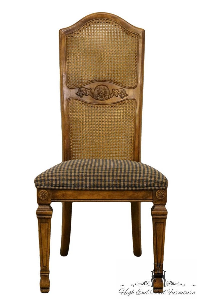 STANLEY FURNITURE Country French Fruitwood Cane Back Dining Side Chair 28-11-60